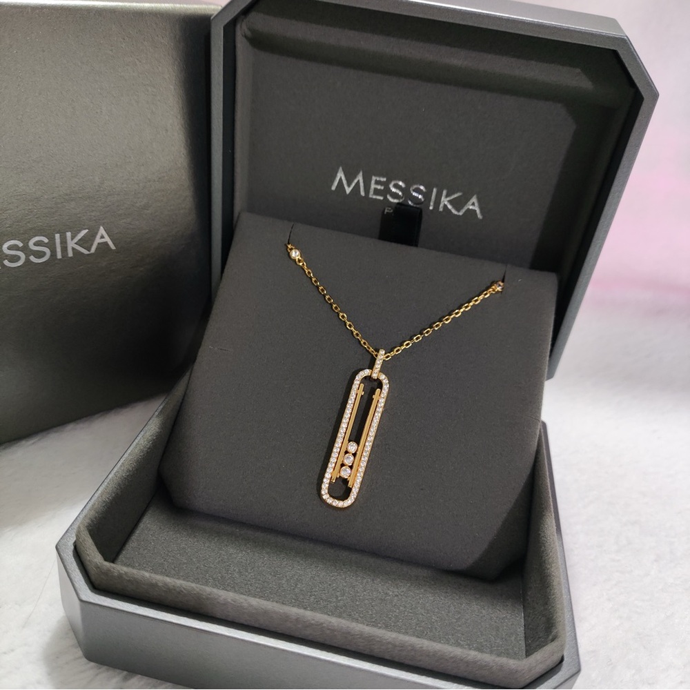 Messika 18K Yellow Gold Sliding Diamond Pendant